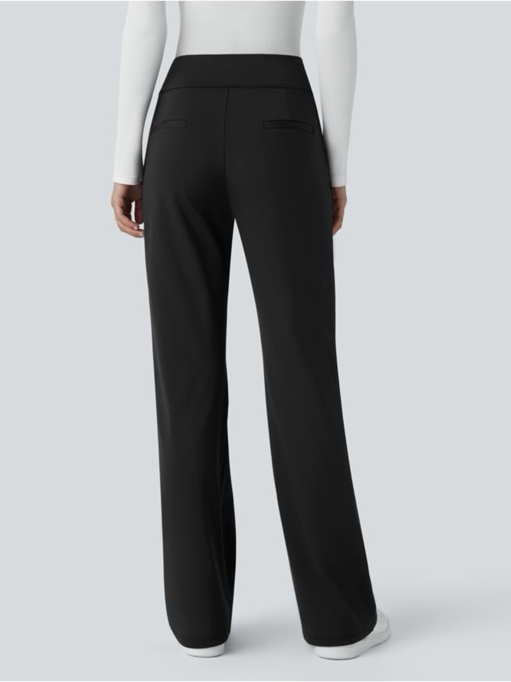 Halara Flex DayStretch Mid Rise Side Zipper Pocket Work Flare Pants Size L Tall - Picture 3 of 7